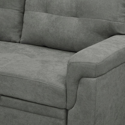 Canapé d'angle réversible avec lit gigogne, méridienne avec rangement dissimulé, pieds robustes.