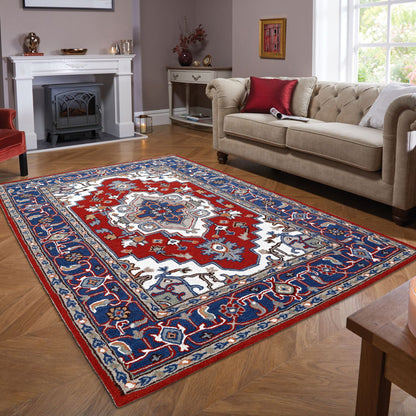 Tapis persan traditionnel en laine, fait main, motif floral George Towne Living
