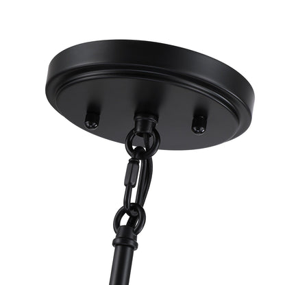 Lustre Piersan à 5 lumières de style bohème moderne avec abat-jour étagé en rotin - 66 cm de large