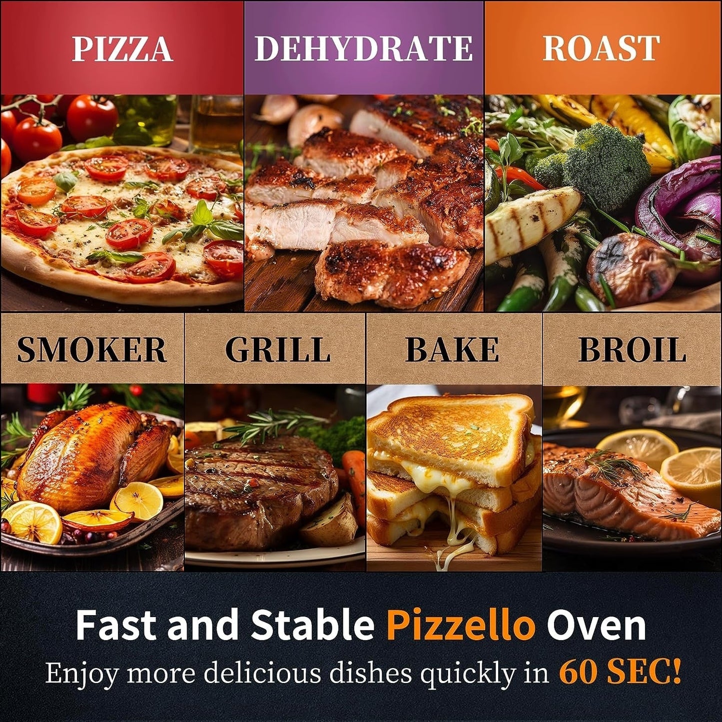 Four à pizza extérieur multi-combustibles avec brûleur à gaz et boîte à bois - 30 cm