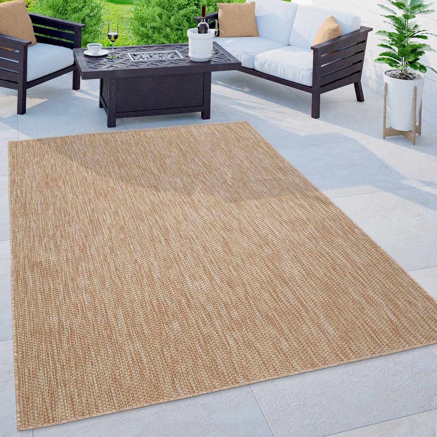 Tapis d'extérieur imperméable à motifs variés pour terrasse