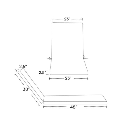 Coussins de chaise longue d'extérieur Polytrends résistants à la décoloration et adaptés à tous les temps - (Lot de 2)