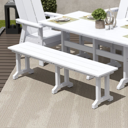 Banc de patio extérieur Polytrends Laguna HDPE résistant aux intempéries, 65 pouces