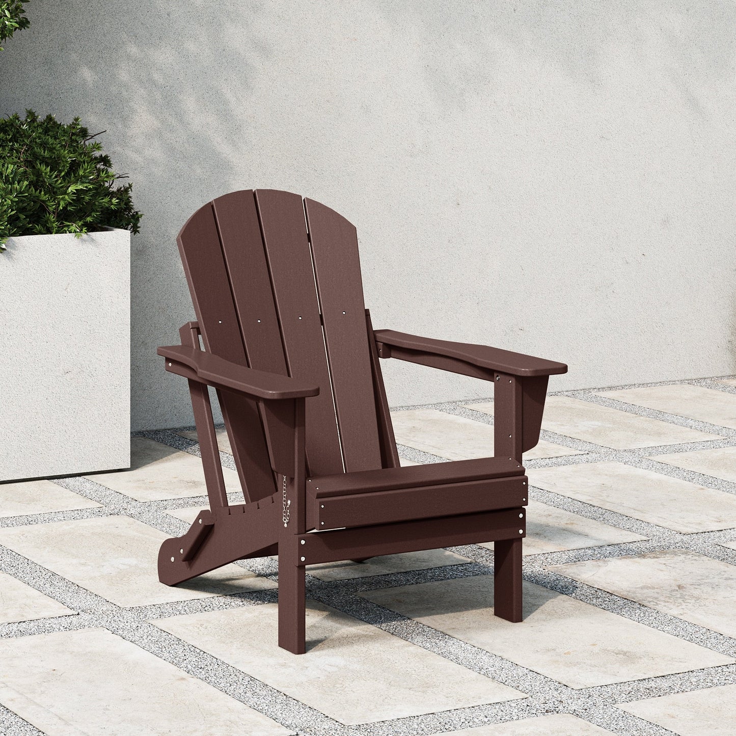 Chaise Adirondack pliante d'extérieur Polytrends Laguna résistante à la décoloration et aux intempéries