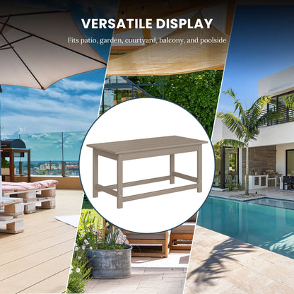 Table basse rectangulaire d'extérieur Polytrends Laguna en PEHD, résistante aux intempéries