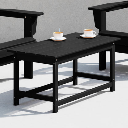 Table basse rectangulaire d'extérieur Polytrends Laguna en PEHD, résistante aux intempéries