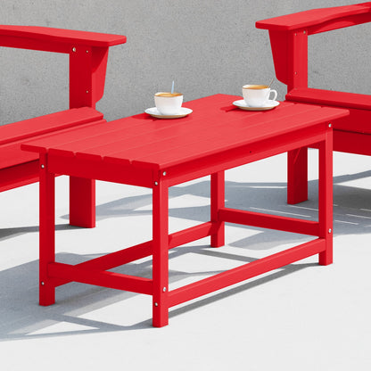 Table basse rectangulaire d'extérieur Polytrends Laguna en PEHD, résistante aux intempéries