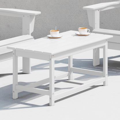 Table basse rectangulaire d'extérieur Polytrends Laguna en PEHD, résistante aux intempéries