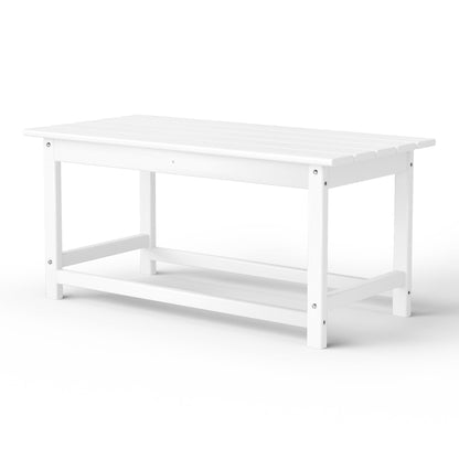 Table basse rectangulaire d'extérieur Polytrends Laguna en PEHD, résistante aux intempéries