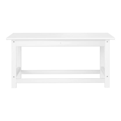 Table basse rectangulaire d'extérieur Polytrends Laguna en PEHD, résistante aux intempéries