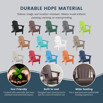 Chaises Adirondack pliantes d'extérieur Polytrends Laguna résistantes aux intempéries (lot de 2)