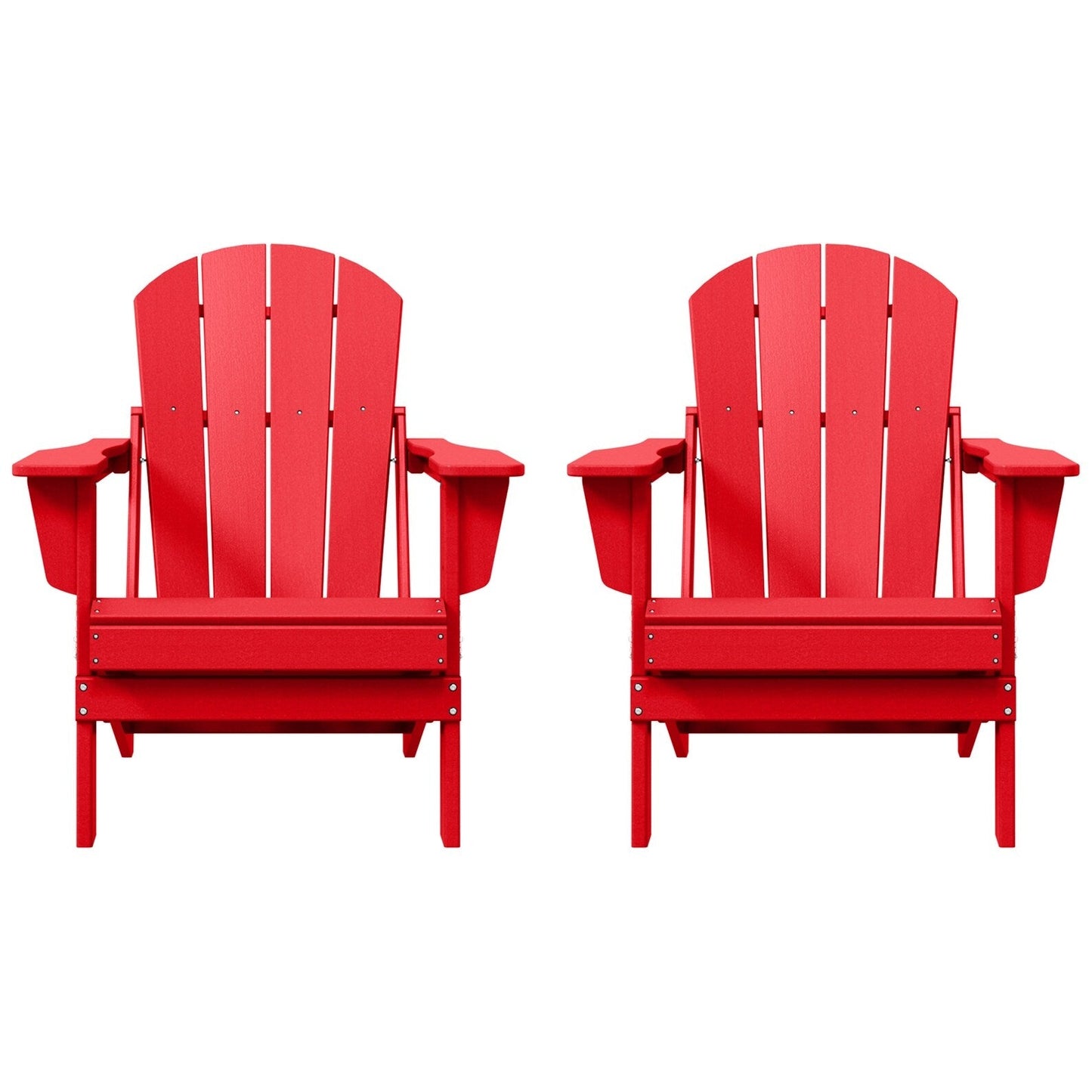 Chaises Adirondack pliantes d'extérieur Polytrends Laguna résistantes aux intempéries (lot de 2)