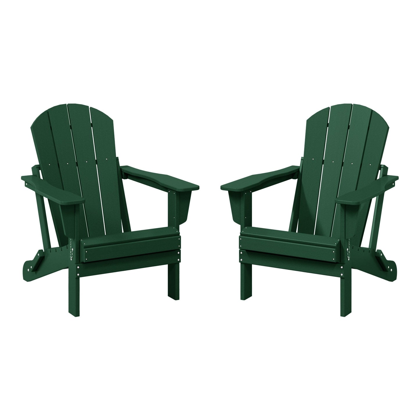 Chaises Adirondack pliantes d'extérieur Polytrends Laguna résistantes aux intempéries (lot de 2)
