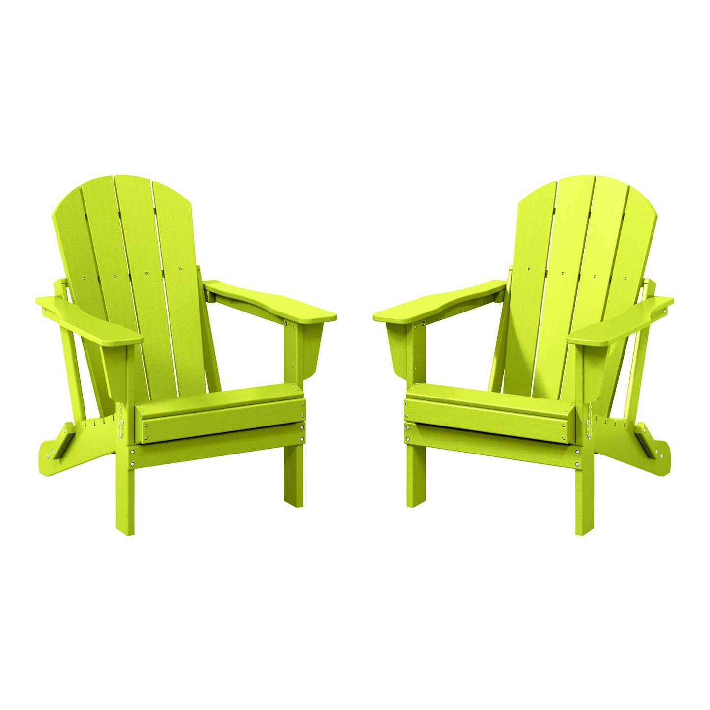 Chaises Adirondack pliantes d'extérieur Polytrends Laguna résistantes aux intempéries (lot de 2)