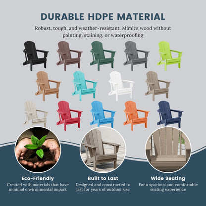 Chaises Adirondack pliantes d'extérieur Polytrends Laguna résistantes aux intempéries (lot de 2)