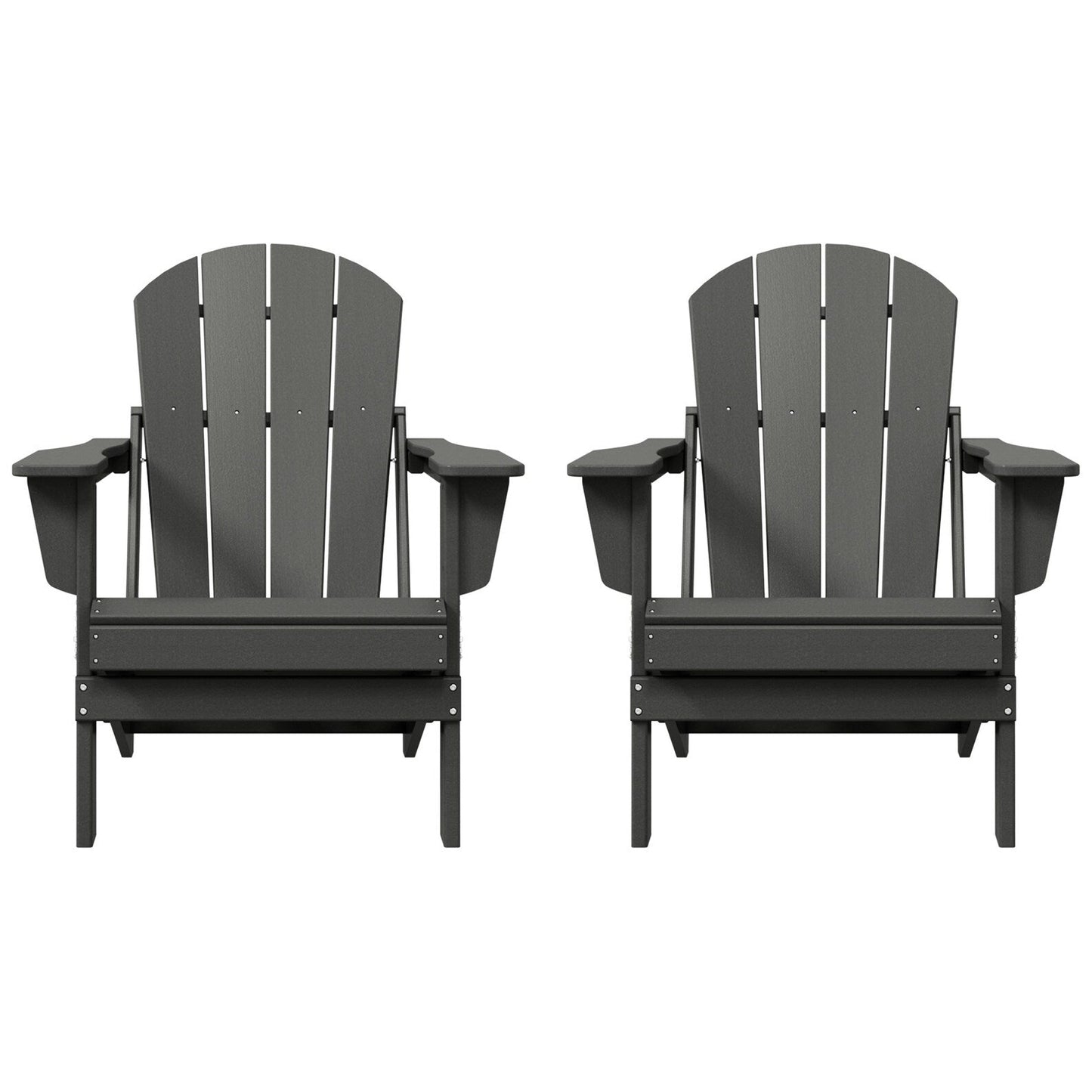 Chaises Adirondack pliantes d'extérieur Polytrends Laguna résistantes aux intempéries (lot de 2)