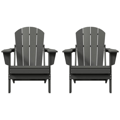 Chaises Adirondack pliantes d'extérieur Polytrends Laguna résistantes aux intempéries (lot de 2)