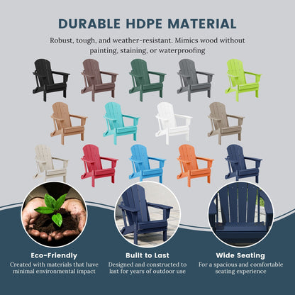 Chaises Adirondack pliantes d'extérieur Polytrends Laguna résistantes aux intempéries (lot de 2)