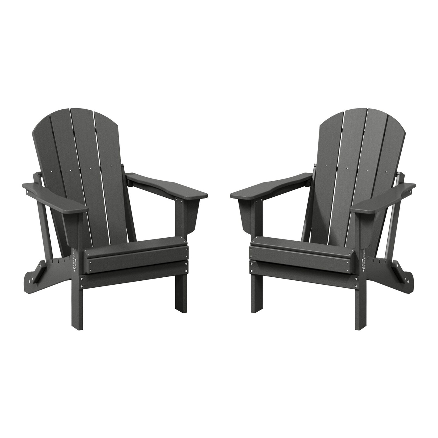 Chaises Adirondack pliantes d'extérieur Polytrends Laguna résistantes aux intempéries (lot de 2)