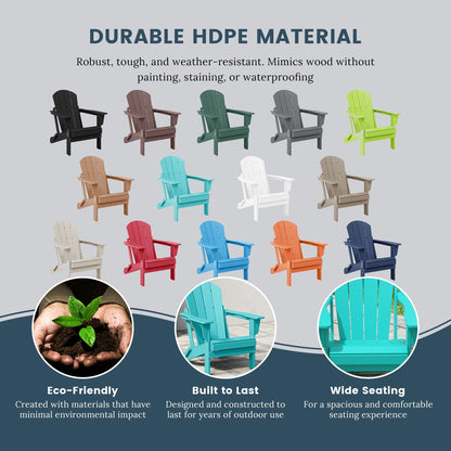 Chaises Adirondack pliantes d'extérieur Polytrends Laguna résistantes aux intempéries (lot de 2)