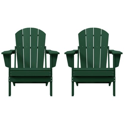Chaises Adirondack pliantes d'extérieur Polytrends Laguna résistantes aux intempéries (lot de 2)
