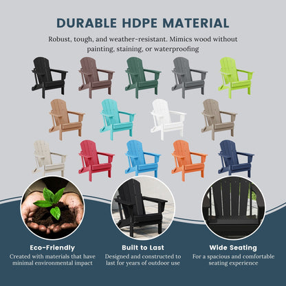 Chaises Adirondack pliantes d'extérieur Polytrends Laguna résistantes aux intempéries (lot de 2)