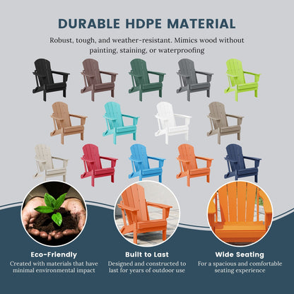 Chaises Adirondack pliantes d'extérieur Polytrends Laguna résistantes aux intempéries (ensemble de 4)