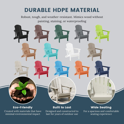 Chaises Adirondack pliantes d'extérieur Polytrends Laguna résistantes aux intempéries (ensemble de 4)