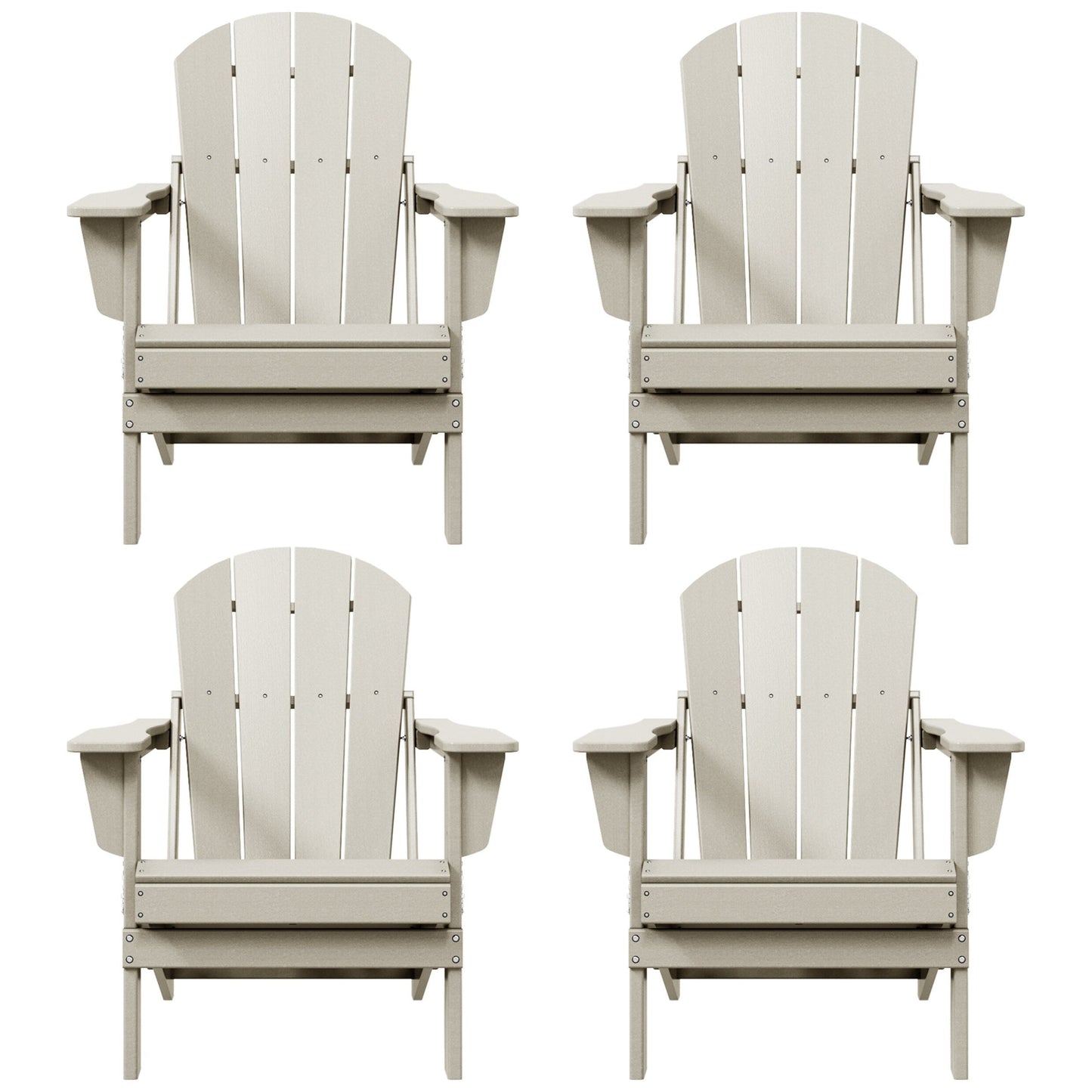 Chaises Adirondack pliantes d'extérieur Polytrends Laguna résistantes aux intempéries (ensemble de 4)