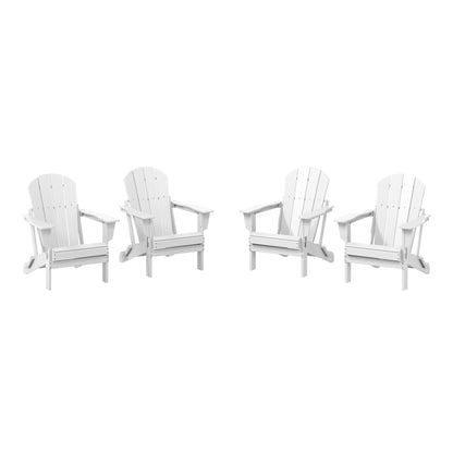 Chaises Adirondack pliantes d'extérieur Polytrends Laguna résistantes aux intempéries (ensemble de 4)