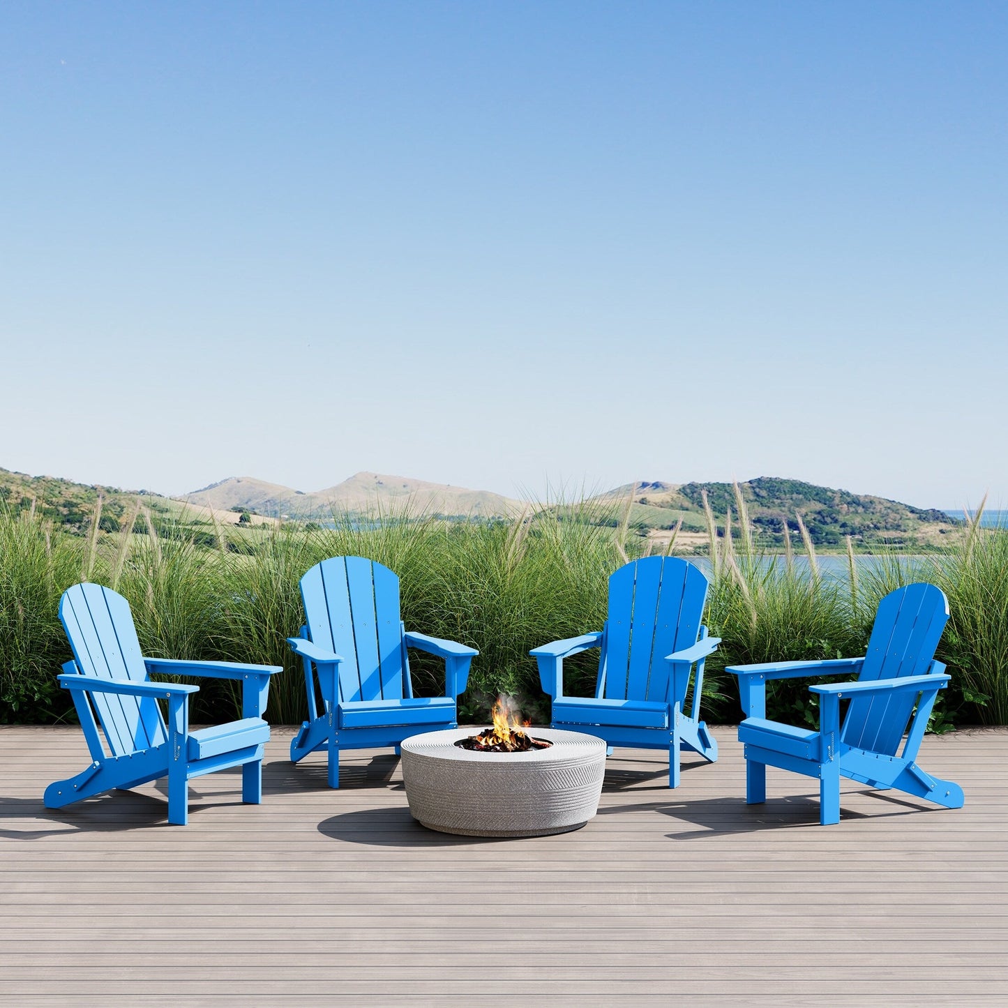 Chaises Adirondack pliantes d'extérieur Polytrends Laguna résistantes aux intempéries (ensemble de 4)