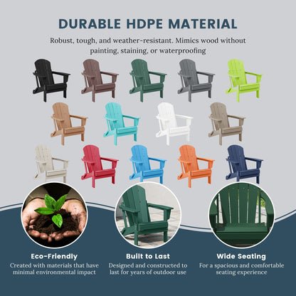 Chaises Adirondack pliantes d'extérieur Polytrends Laguna résistantes aux intempéries (ensemble de 4)