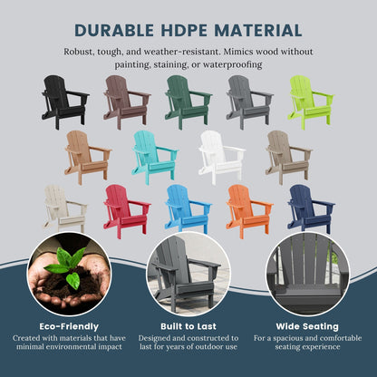 Chaises Adirondack pliantes d'extérieur Polytrends Laguna résistantes aux intempéries (ensemble de 4)