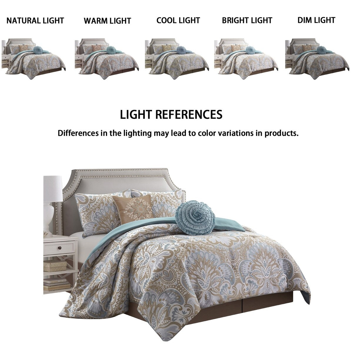 Ensemble de couette 6 pièces Porch &amp; Den Summerfield Jacquard Medallion