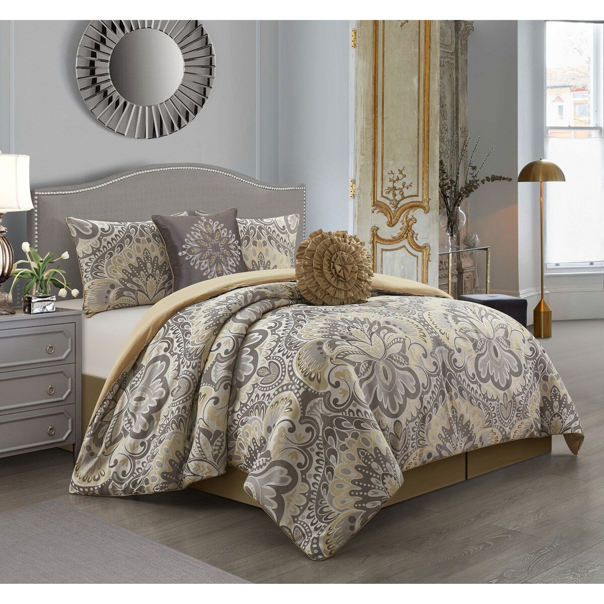 Ensemble de couette 6 pièces Porch &amp; Den Summerfield Jacquard Medallion