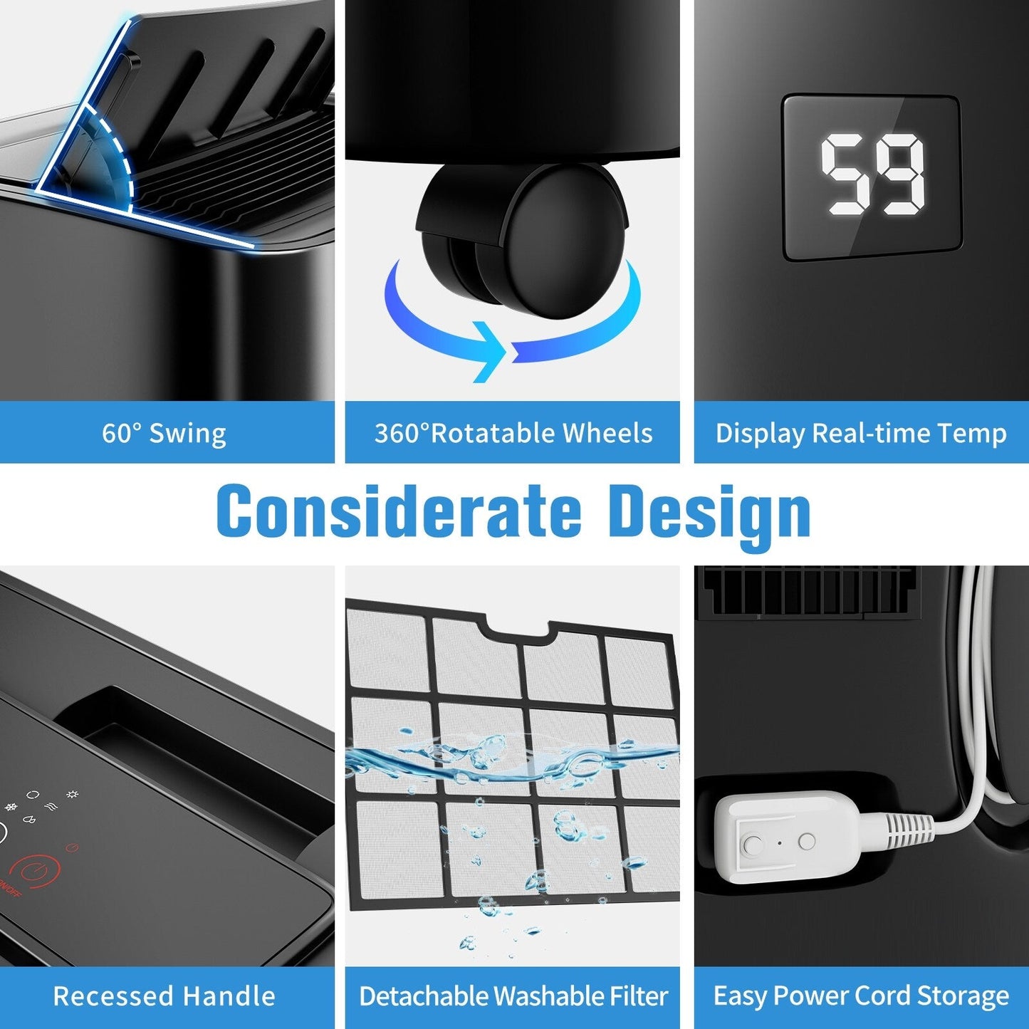 Climatiseur portable avec chauffage – 12 000 BTU en refroidissement et 10 000 BTU en chauffage pour des pièces jusqu’à 700 pieds carrés