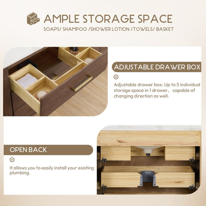 Meuble-lavabo Porto avec plateau en quartz blanc, sans miroir.