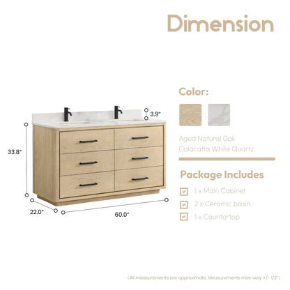 Meuble-lavabo Porto avec plateau en quartz blanc, sans miroir.