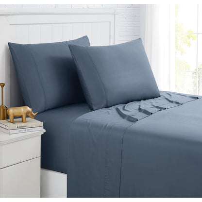 Ensemble de draps 4 pièces de luxe en viscose de bambou 100 % de qualité supérieure, poches extra profondes de 53 cm (21 pouces).