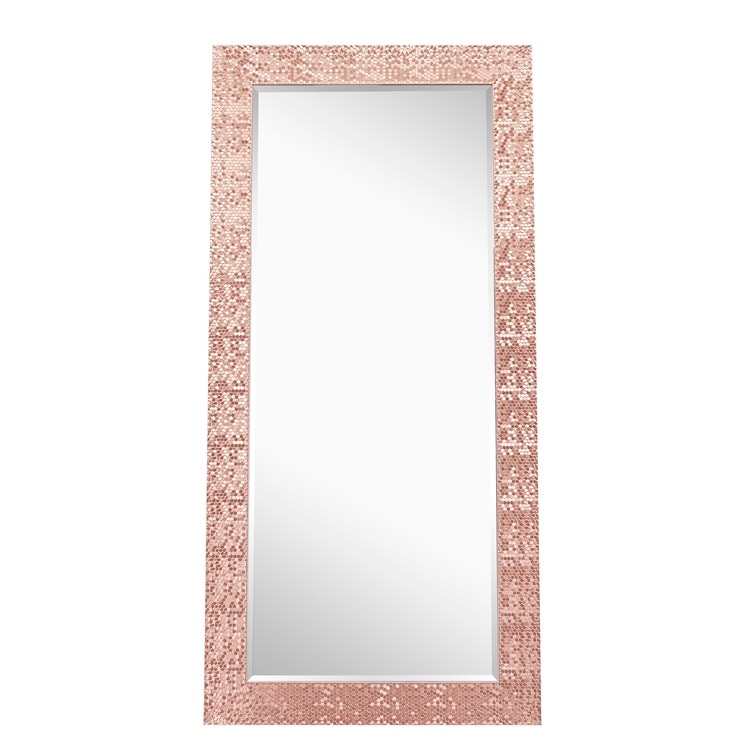 Miroir vertical pleine longueur haut de gamme à motif mosaïque - Sur pied, à incliner, autoportant - Miroir de dressing en pied