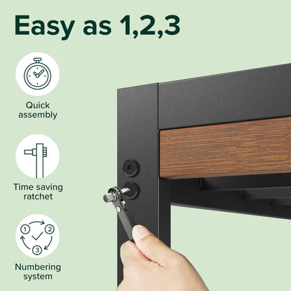 Cadre de lit plateforme Priage de ZINUS en bambou marron et métal