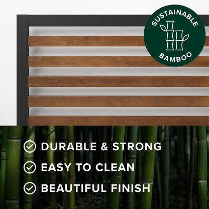 Cadre de lit plateforme Priage de ZINUS en bambou marron et métal