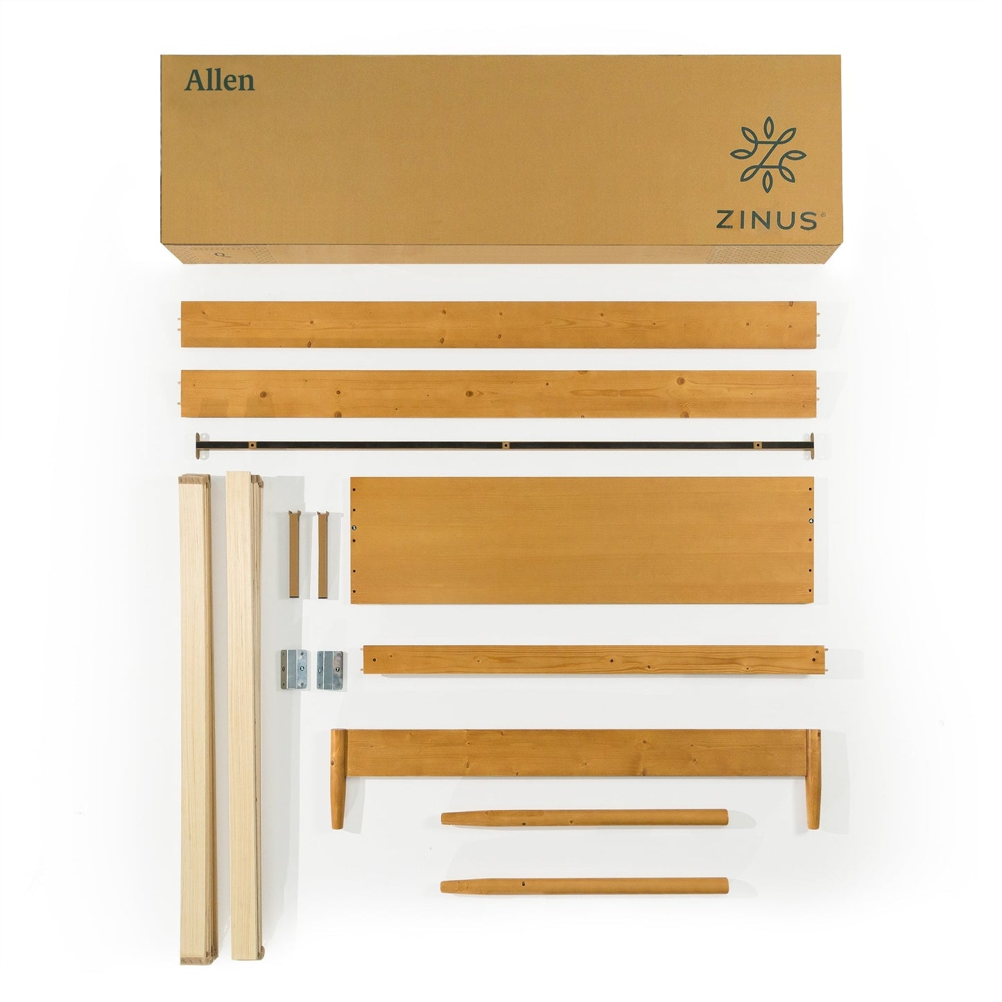 Cadre de lit plateforme en bois Priage par ZINUS, style Mid Century
