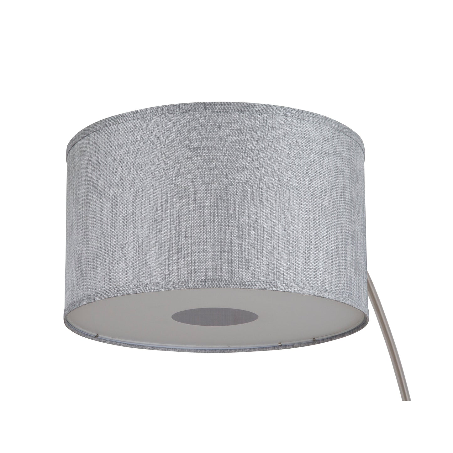 Lampadaire Q-Max 81 en acier, orientable et arqué, avec abat-jour extra large et base en marbre