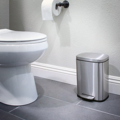 Qualiazero 13,2 gal + DEUX poubelles rectangulaires à pédale de 1,3 gal - Ensemble familial