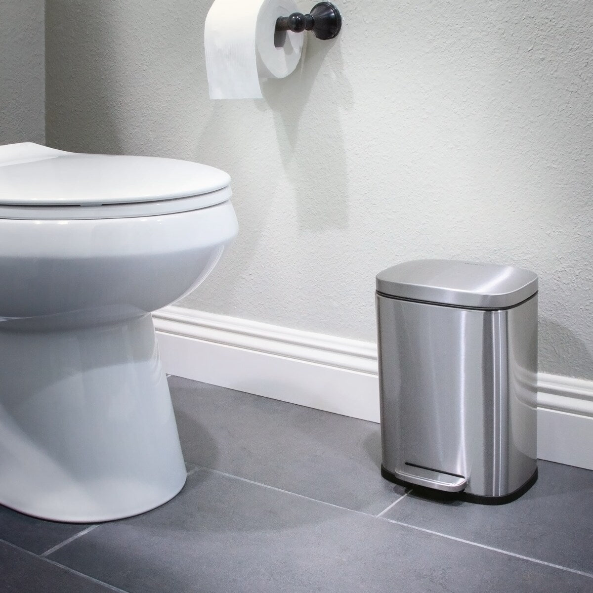 Qualiazero 13,2 gal + DEUX poubelles rectangulaires à pédale de 1,3 gal - Ensemble familial