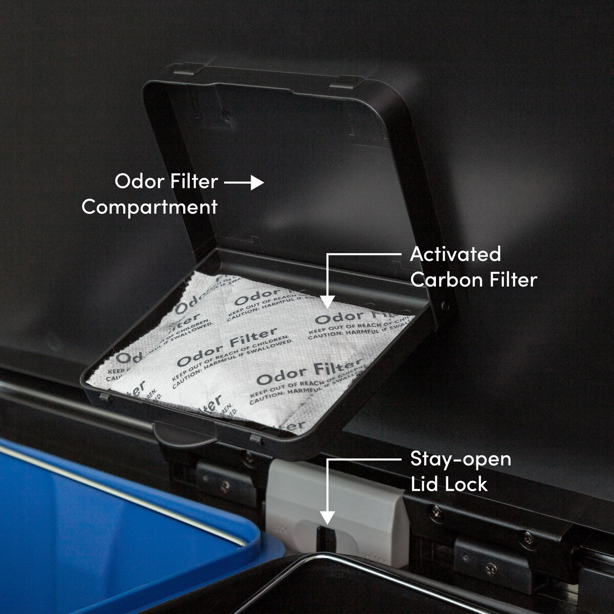 Qualiazero Poubelle rectangulaire à pédale de recyclage 16 gal (8 gal double unité) - Acier inoxydable