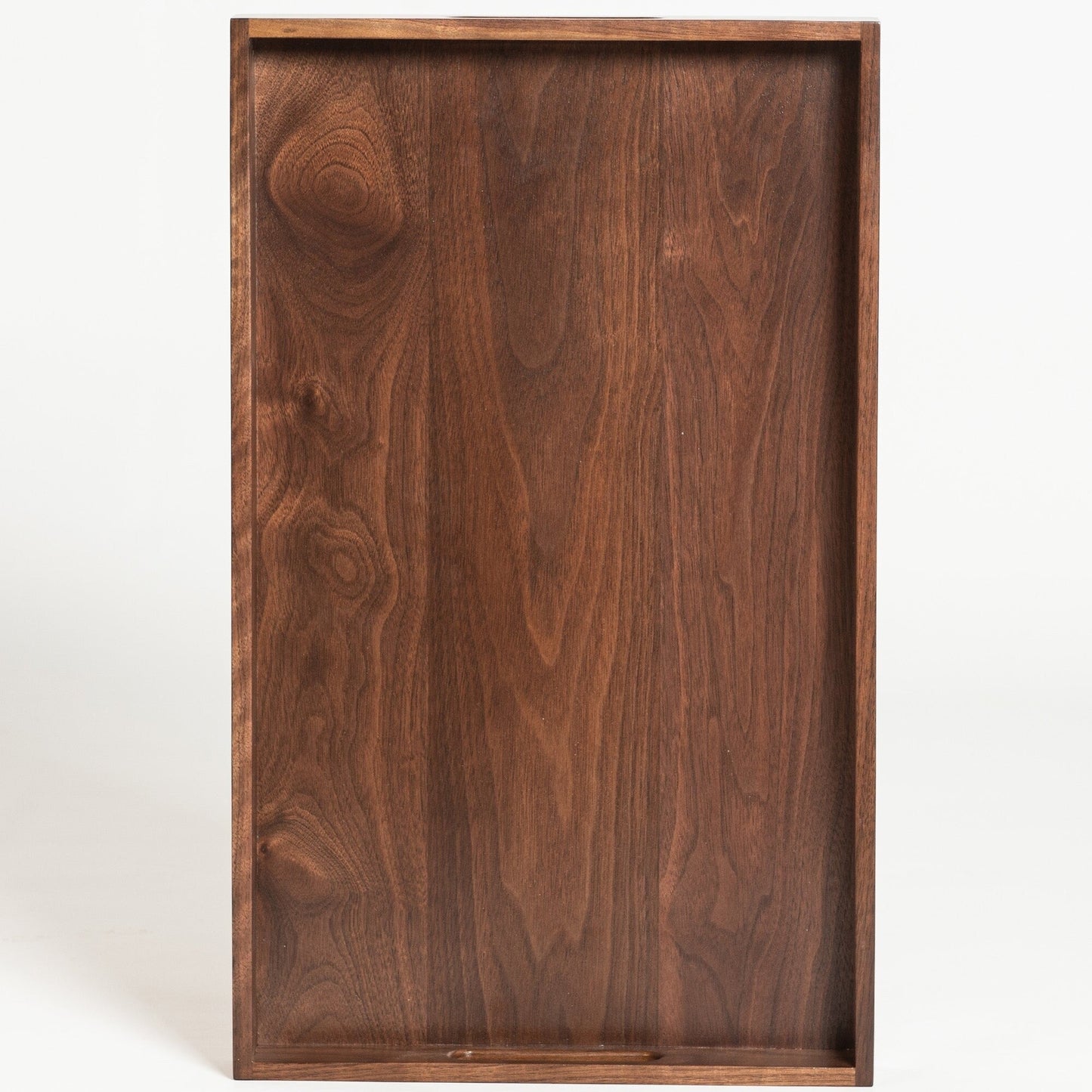 Plateau de service rectangulaire KINWELL en bois de noyer noir, style ottoman