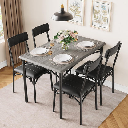 Ensemble table et chaises rectangulaires pour 4 personnes avec chaises rembourrées