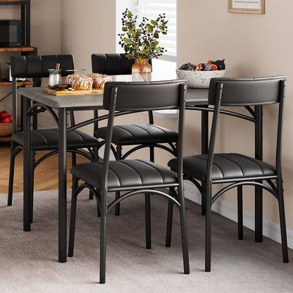 Ensemble table et chaises rectangulaires pour 4 personnes avec chaises rembourrées